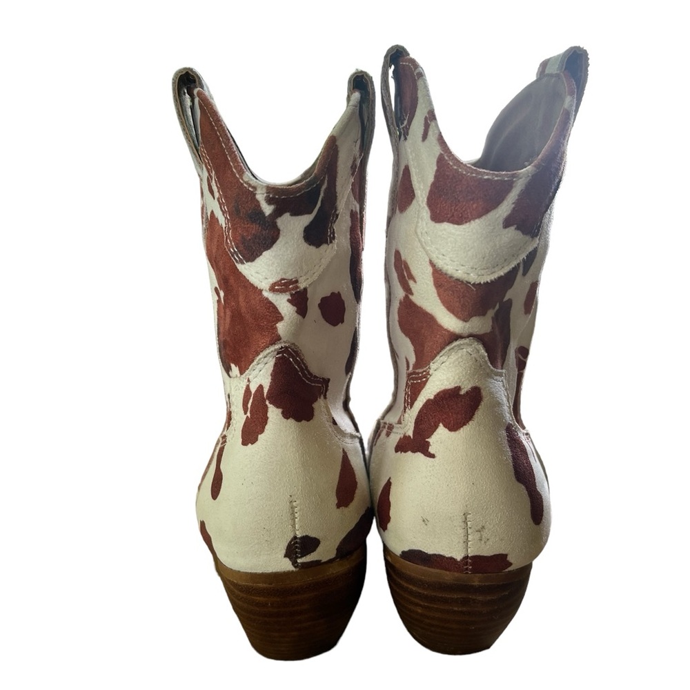 Revolve Brown and White Suede Cowgirl Boots Size 8 - Picture 6 of 14